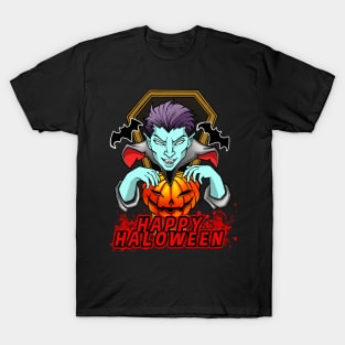 Happy Bloody Halloween Evil Vampire T-Shirt